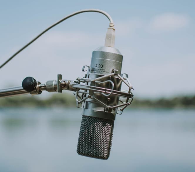 Microphone with background